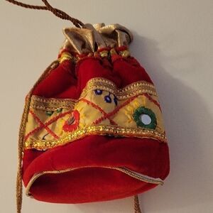 Antique Red and Gold Decorative Pouch
